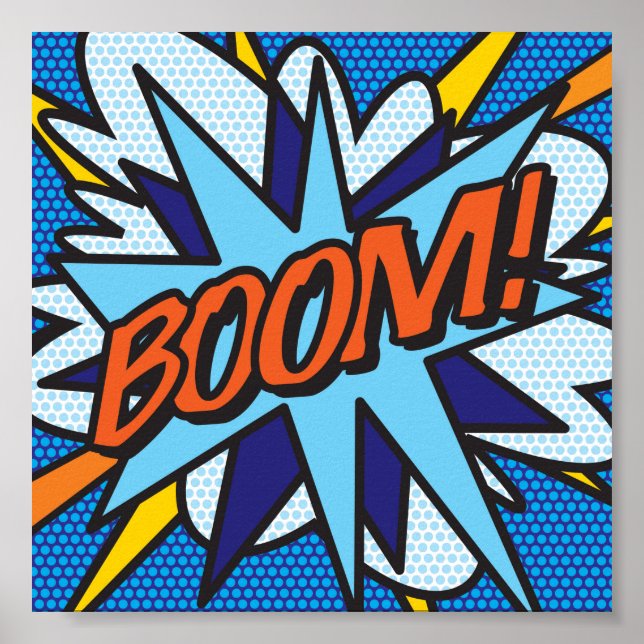 Poster Arte Pop de Quadrinhos BOOM (Frente)