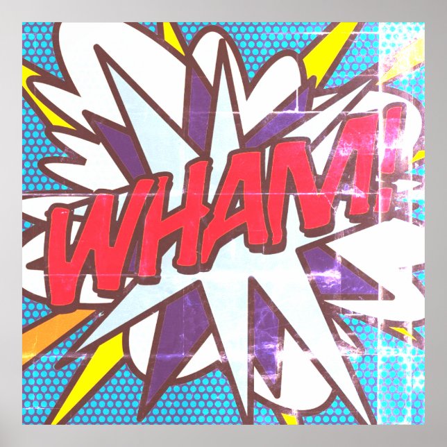 Poster Arte Pop de Quadrinhos Retrô Divertida da WHAM (Frente)