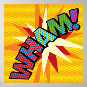 Poster Arte Pop de Quadrinhos Retrô Divertido WHAM