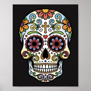 Poster Arte Pop Dia de los Muertos Crânio de Açúcar Cômic