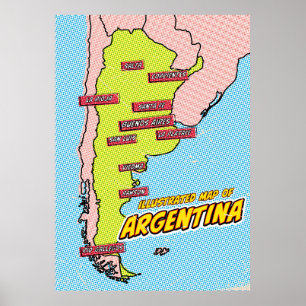 Poster Arte Pop Ilustrado Argentina