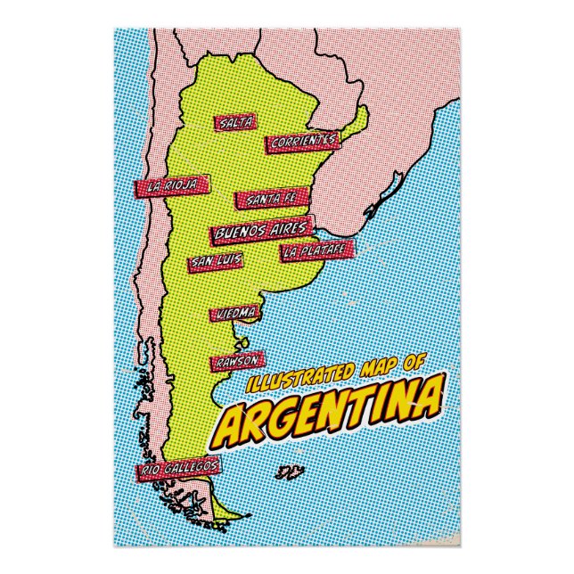 Póster Arte Pop Ilustrado Argentina (Frente)