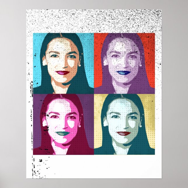 Poster Arte Pop Ocasio-Cortez (Frente)