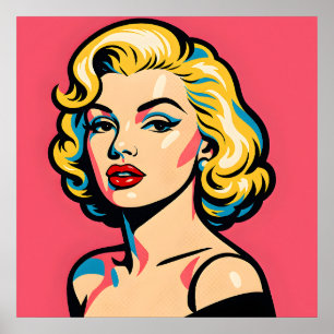 Poster Arte Pop Retro Glam - Loira Vintage