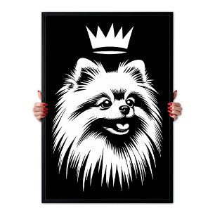 Poster Arte Pop Royal Pomerânia Com Uma Coroa
