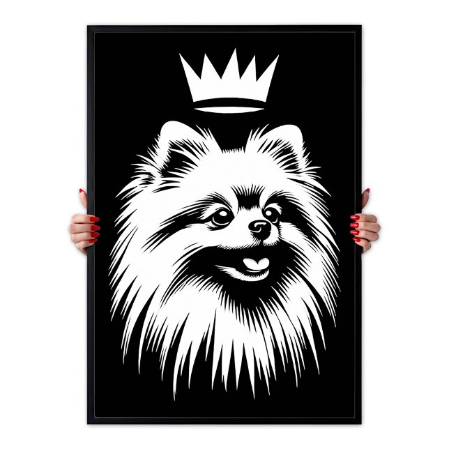 Poster Arte Pop Royal Pomerânia Com Uma Coroa (Pop Art Royal Pomeranian With A Crown Poster)