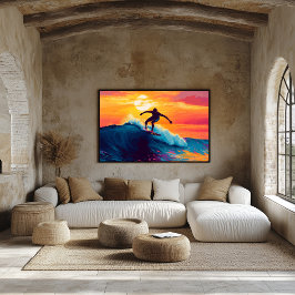 Poster Arte pop surf Sunset Wall Art - Onda