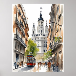 Poster Arte por aquarela de Madrid