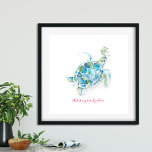 Poster Arte por Aquarela de Tartaruga Grande<br><div class="desc">Minha mão de estilo ilha tropical pintada de aquarela é perfeita para sua casa de cabana de praia. Ele apresenta uma tartaruga azul-azul-turquesa e verde com as palavras This Is My Beach Place set in trendy hand escrevendo estilo typografia em vermelho. Wall art diz e Trabalho de arte criado por...</div>