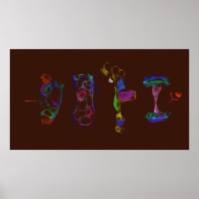 Poster Arte Potpourri  Marrom Escuro Minimalista Abstrato (Frente)