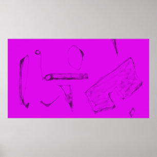 Poster Arte Potpourri  Minimalismo Abstrato Rosa