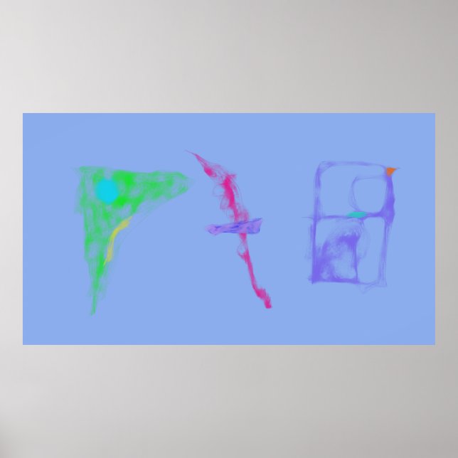 Poster Arte Potpourri  Minimalista Cinza (Frente)