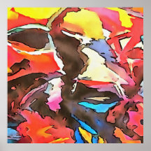 Arte Preta Abstrato de Vaca Engrenada