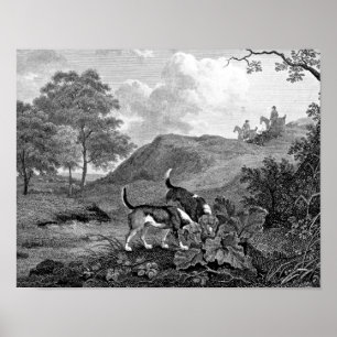 Póster Arte preto e branco do vintage dos lebreiros