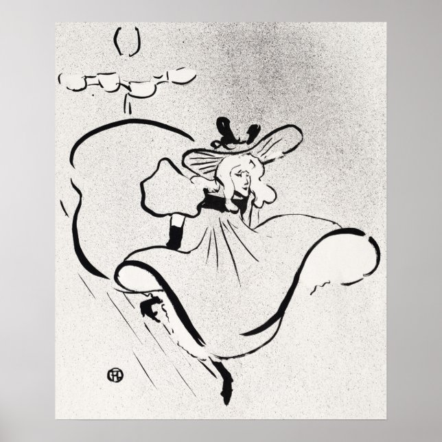 Poster Arte Preto e Branco Jane Avril por Toulouse Lautre (Frente)