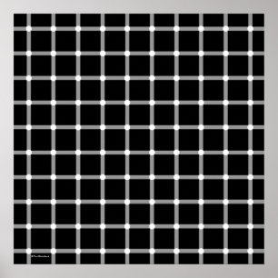 Poster Arte preto e branco moderna legal da ilusão ópti