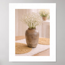 Poster Arte Pronto para Quadro Baby's Breath Neutro Fazen
