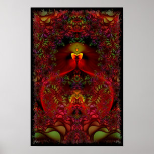 Póster Arte psicadélico abstrata do Fractal do país das