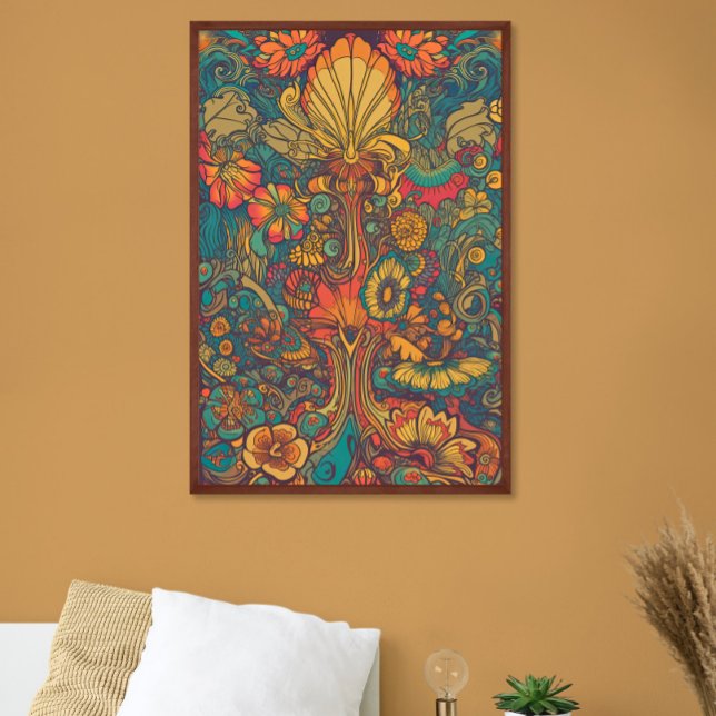 Poster Arte Psicodélica AI Retro 70s Colorida (Criador carregado)