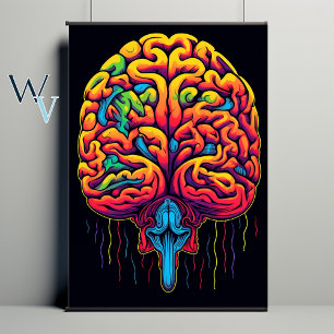 Poster Arte Psicodélica Cerebral