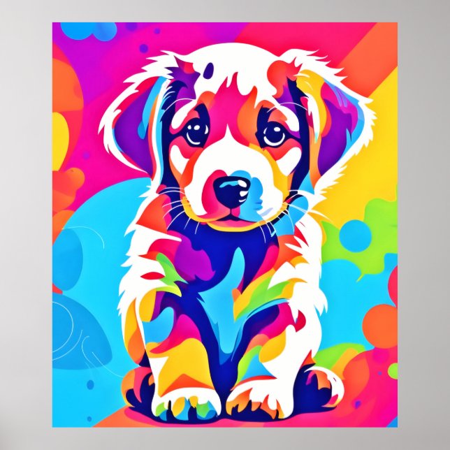 Poster Arte "Puppy" vibrante (Frente)