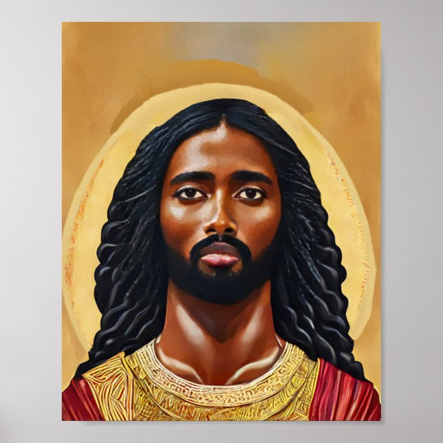 Poster Arte Religiosa Cristo de Jesus Africano Negro (Frente)