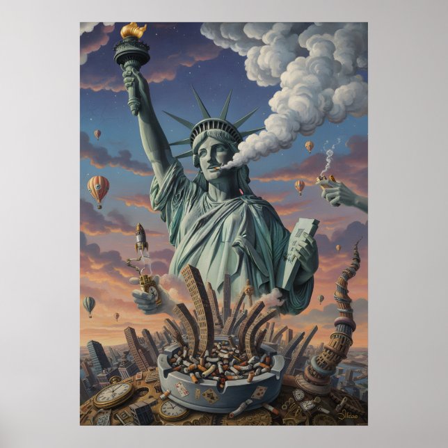 Poster arte requintada da Estátua da Liberdade (Frente)
