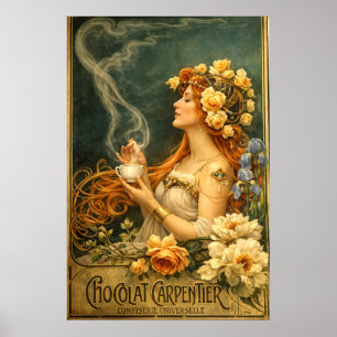 Poster Arte Retro Art Nouveau de Anúncio de Chocolate