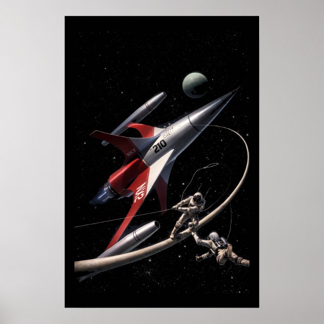 Poster Arte Retro de Ficção Científica Fantasia Astronaut (Frente)