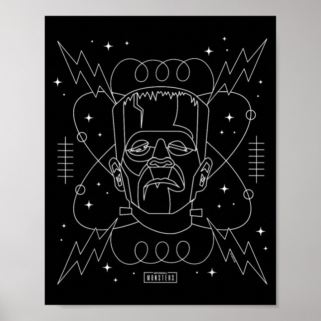 Poster Arte Retro Gótico Linear (Frente)