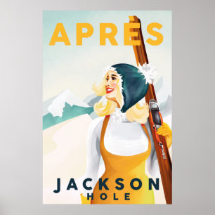 Poster Arte Retro Legal "Apres Ski Jackson Hole"
