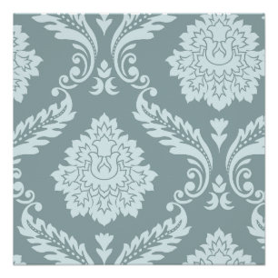 Póster Arte Rococó Damask I Azul Ovo de Pato+Turquesa