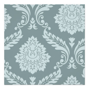 Póster Arte Rococó Damask I Azul Ovo de Pato+Turquesa