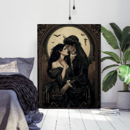 Poster Arte Romântica Vitoriana Vintage ao Luar