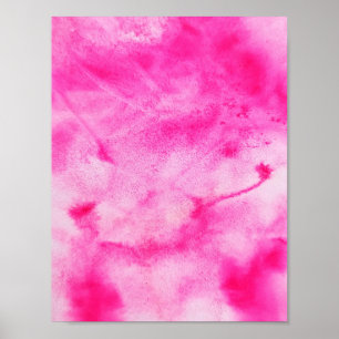 Poster arte rosa de abstrato de aquarelas