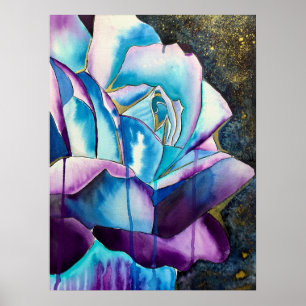 Poster Arte rosa de cor gótica púrpura azul