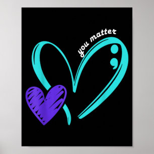 Poster Arte Roxa Azul de Consciência de Prevenção de Prob