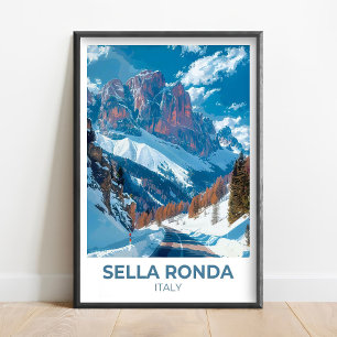 Poster Arte Sella Ronda - Passo Gardena Arte - Sella Rond