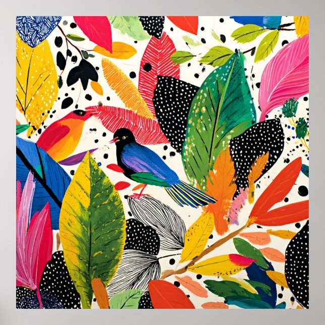 Poster Arte Selvagem Brilhante e Colorida (Frente)