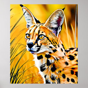 Poster Arte Serval Africana