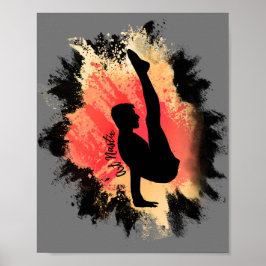 Poster Arte Silhouette do ginasta Masculino