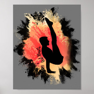 Poster Arte Silhouette do ginasta Masculino