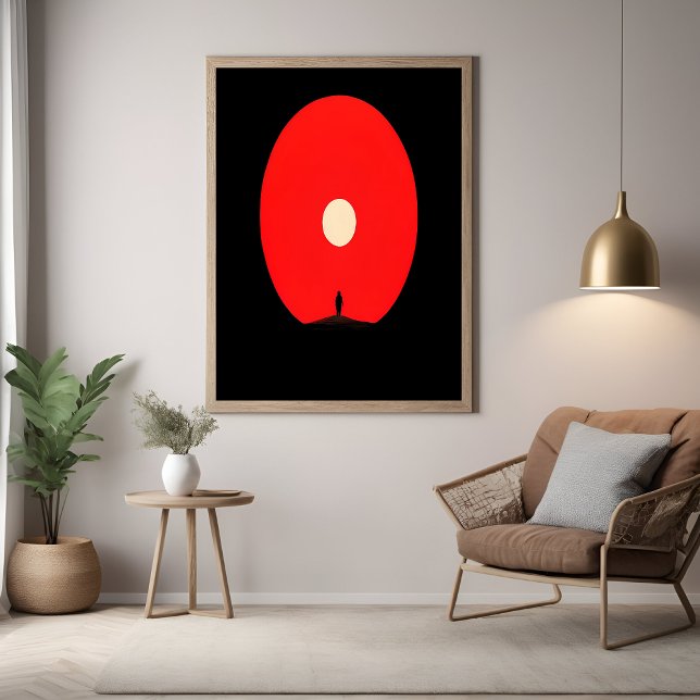 Póster Arte Silhueta Minimalista Abstrato sunset (Criador carregado)