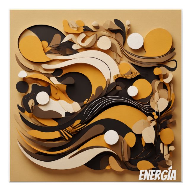 Póster Arte Solar Abstracto Energía Natural (Frente)