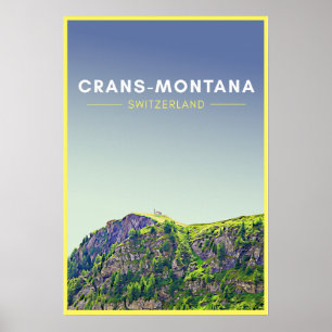 Poster Arte Suiça Vintage Crans-Montana