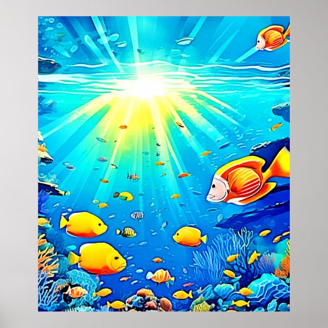 Poster Arte Sunlit Reef Life Glow (Frente)