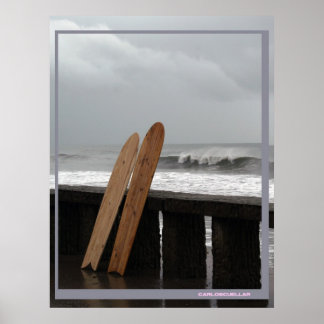 Póster arte surfadora