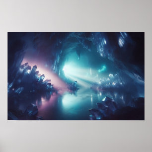 Poster Arte Surreal Do Espaço Limiar Com Sonho De Caverna