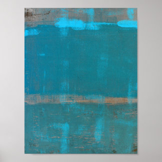 Póster Arte Teal Abstrato