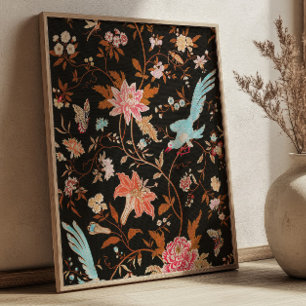 Poster Arte Textil Art Nouveau Padrão de Tecido Vintage